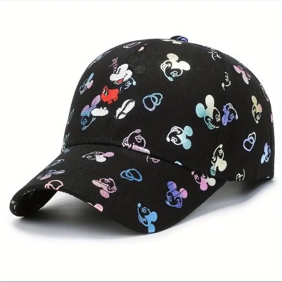 . Accessories - Mickey Mouse Embroidered Pink Baseball Cap
